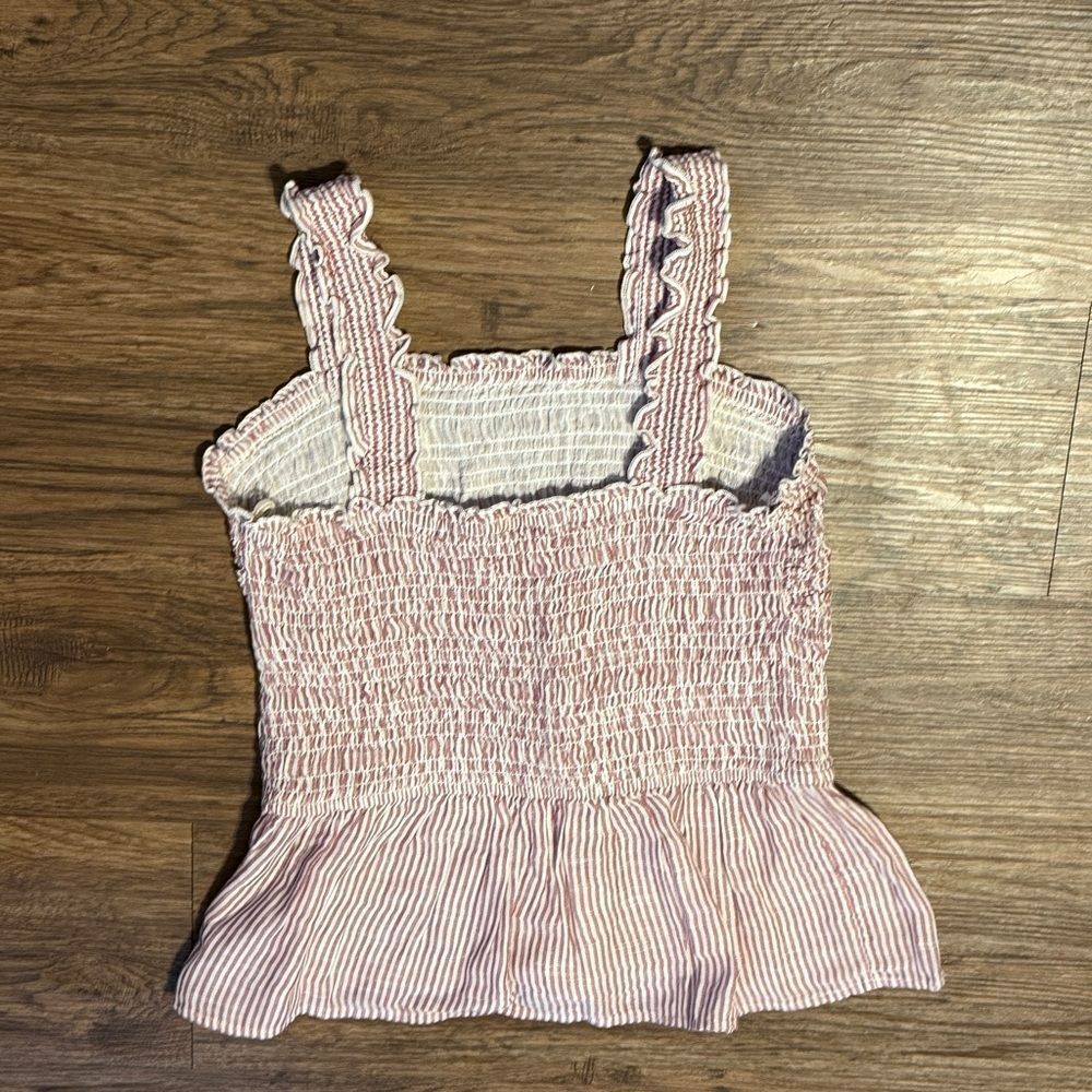 True Craft Striped Babydoll Elastic Top Rose Pink And White Size 1X - Picture 9 of 10